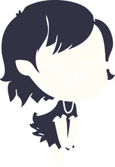 flat color style cartoon undead vampire girl