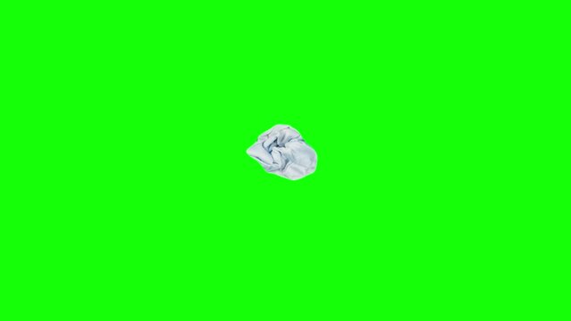 Initial letter O on orange piece of paper crumpling and unfolding on green screen background in stop motion. Cartoon style animation with alphabet symbol for making ads titles for commercial brand