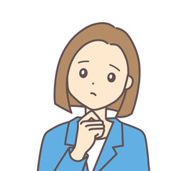 Fototapeta premium 考えるスーツの女性
