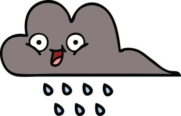cute cartoon of a storm rain cloud