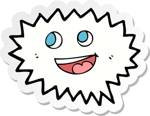 sticker of a cute cartoon speech balloon