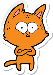 sticker of a cartoon cat