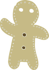 flat color style cartoon gingerbread man