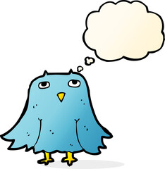 cartoon owl with thought bubble