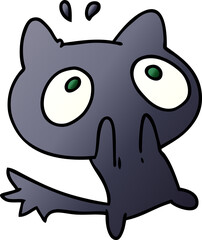 gradient cartoon illustration kawaii of a shocked cat