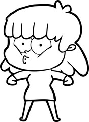 cartoon whistling girl