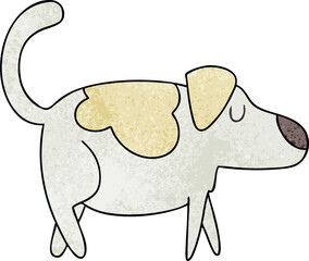 hand drawn quirky cartoon dog