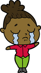 cartoon crying woman