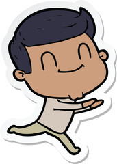 sticker of a cartoon friendly man