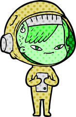cartoon astronaut woman