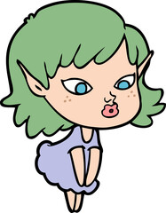 pretty cartoon elf girl