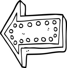 line drawing cartoon arrow pointing direction