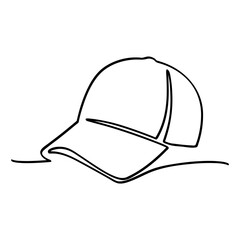 simple vector sketch hat single one line art, continuous