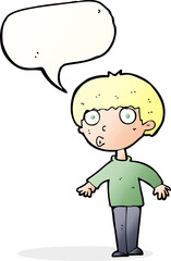 cartoon surprised boy with speech bubble