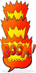 freehand drawn speech bubble cartoon boom symbol