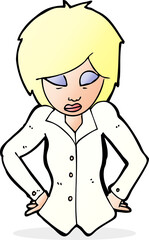 cartoon woman with hands on hips