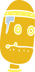 cartoon doodle retro robot head
