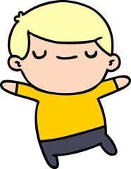 cartoon illustration of a kawaii cute boy