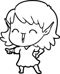 cartoon elf girl