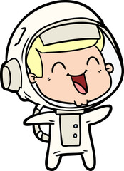 happy cartoon astronaut