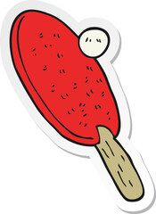 sticker of a cartoon table tennis bat