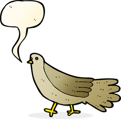 cartoon bird with speech bubble