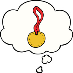 cartoon sports medal with thought bubble
