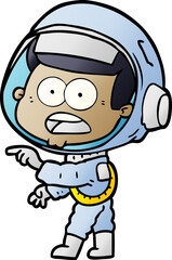 Obraz premium cartoon surprised astronaut