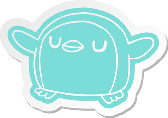 cartoon sticker kawaii of a cute penguin