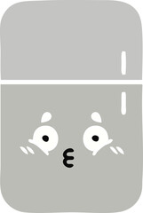 flat color retro cartoon of a fridge freezer