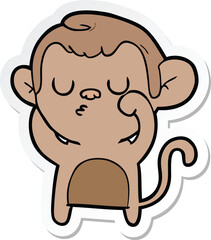 sticker of a cartoon monkey