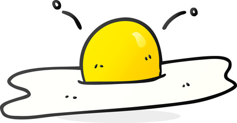 freehand drawn cartoon fried egg
