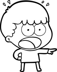 cartoon shocked man pointing