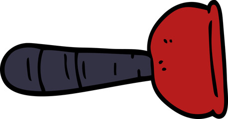 cartoon doodle toilet plunger
