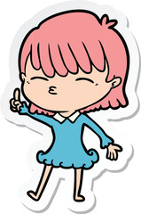 Obraz premium sticker of a cartoon woman