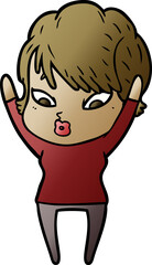 Obraz premium cartoon woman