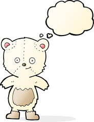 Fototapeta premium Teddy bear with thought bubble