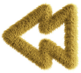 Yellow fluffy 3D rewind icon