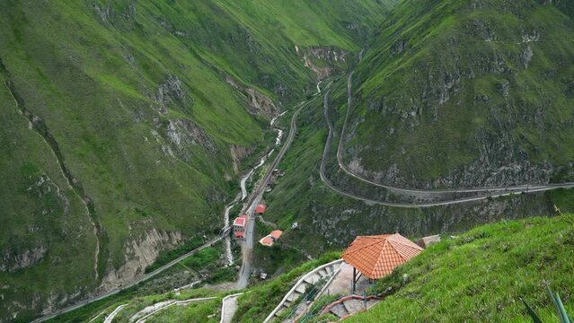 Nariz del Diablo, devil&rsquo;s nose, a famous railroad track in the andes of Ecuador, so steep, it has to zig zag up the mountains with reversing into dead ends, South America.