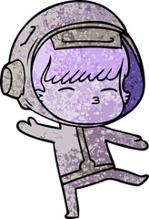 cartoon curious astronaut
