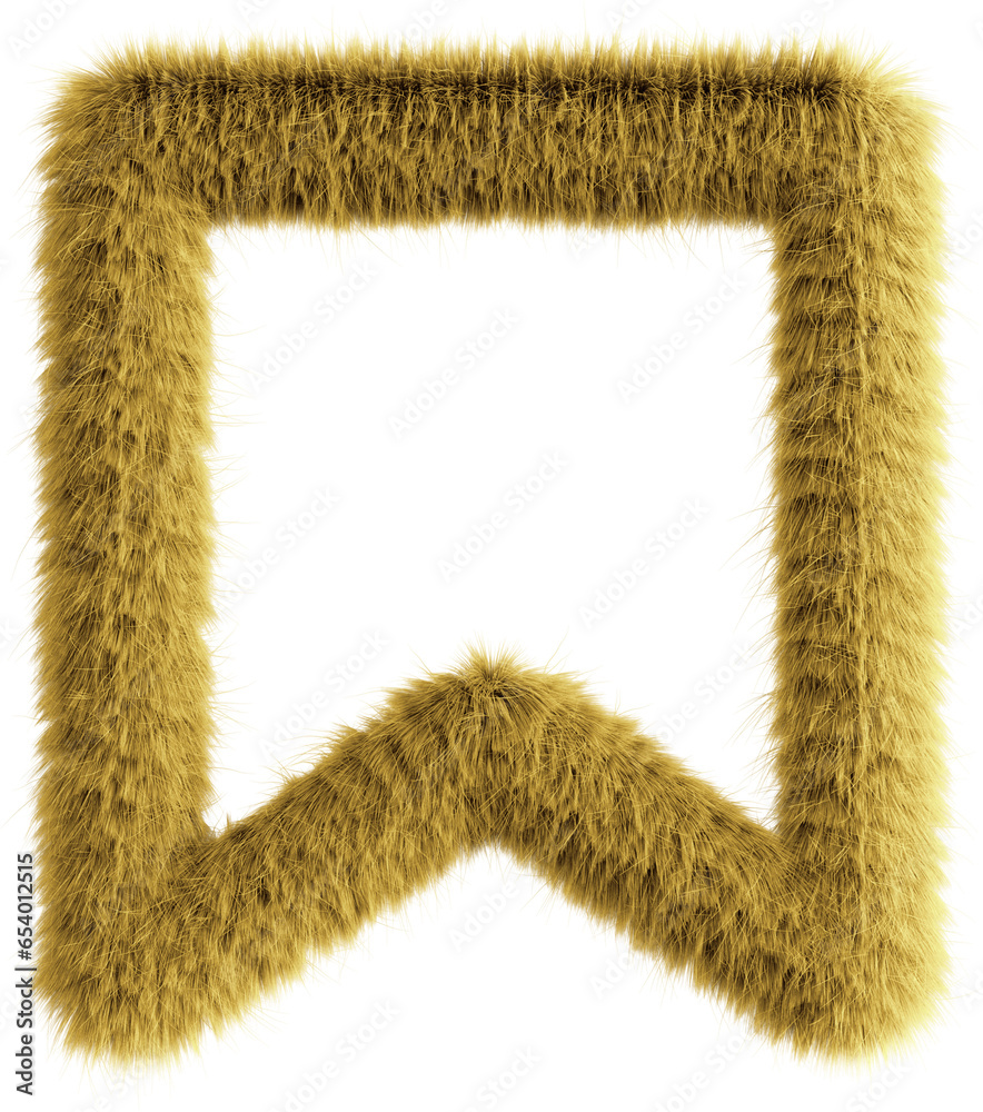 Wall mural Yellow fluffy 3D bookmark icon