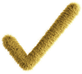 Yellow fluffy 3D check icon