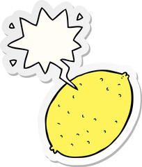 cartoon lemon with speech bubble sticker