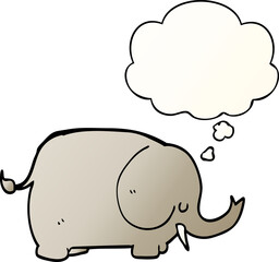 cartoon elephant with thought bubble in smooth gradient style