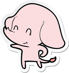 sticker of a cute cartoon elephant