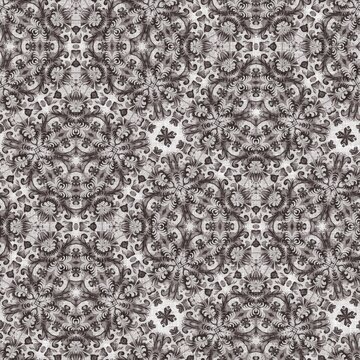 Grunge geo tie dye grey linen pattern. Seamless irregular mosiac in vintage brown for textured home decor. 