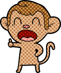 yawning cartoon monkey