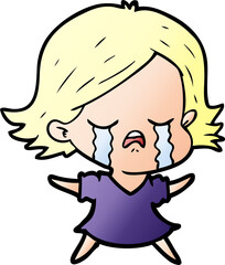 cartoon girl crying
