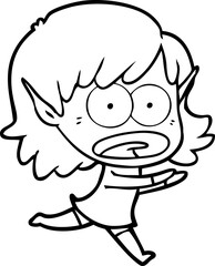 cartoon shocked elf girl