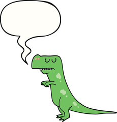 cartoon dinosaur with speech bubble
